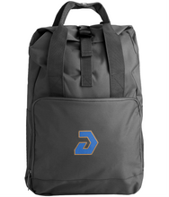 Load image into Gallery viewer, DeggyUK Embroidered Twin Handle Roll-Top Backpack
