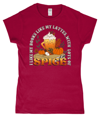 Spicy Latte & Books Ladies Fitted T-Shirt